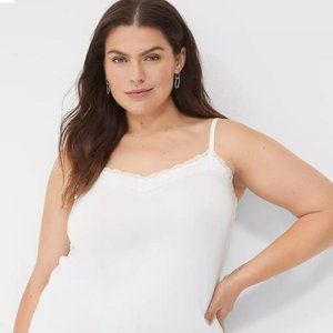 Lane Bryant Lace Trim Cami White 18/20